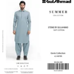 Gul Ahmed menβs soft cotton gents suit in Summer 2025 collection