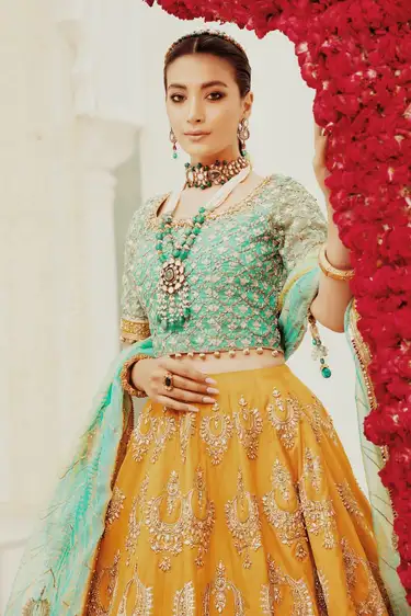 Maria B Unstitched Replica Luxury Net Frock with Satin Silk Trouser Maria B Unstitched Replica Luxury Net Frock with Pearls, Sequence, Handwork and Satin Silk