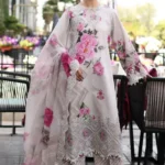 Asim Jofa silk unstitched premium suit with digital silk shirt, embroidered daman, embroidered sleeves, trouser, and dupatta β Pakistani designer wear 2025