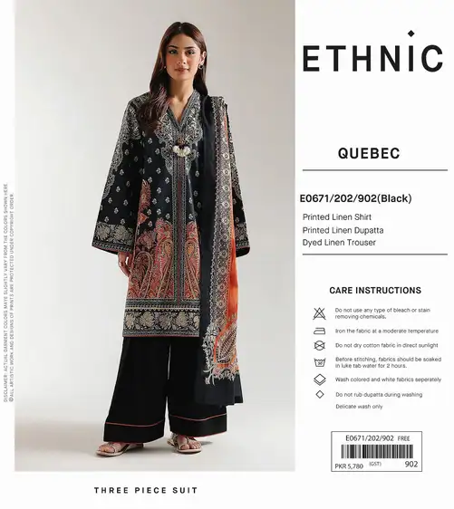 ETHNIC 3Pc Linen Winter Collection 2025 – Shirt, Dupatta & Trouser ETHNIC Winter Collection 2025 – printed linen shirt, dupatta, and trouser – 9 designs – Pakistani unstitched winter suits for women