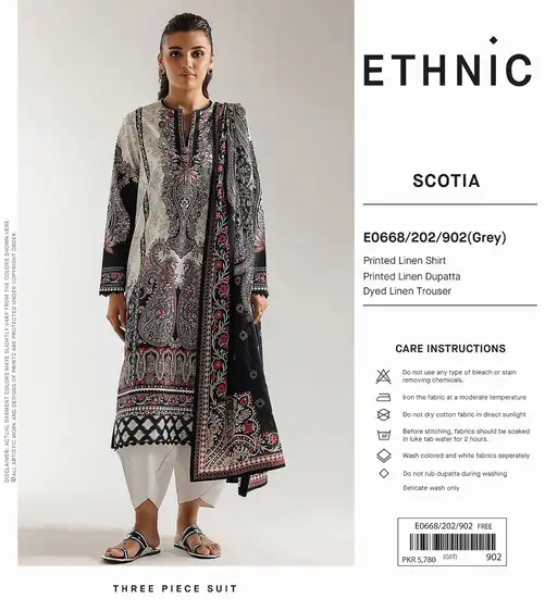 ETHNIC 3Pc Linen Winter Collection 2025 – Shirt, Dupatta & Trouser ETHNIC Winter Collection 2025 – printed linen shirt, dupatta, and trouser – 9 designs – Pakistani unstitched winter suits for women