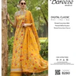 Bareeze Digital Classic Linen Collection 2025 – printed fancy linen shirt, trouser, and chiffon dupatta – 8 designs – Pakistani unstitched suits for women
