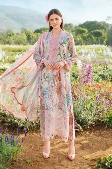 Maria B Premium Edition – Digital Printed Linen 3Pc Suit with Embroidery Maria B Premium Edition Digital Printed Linen 3Pc Unstitched Suit with embroidered chikan kari front and 4-side embroidered dupatta – Pakistani women’s winter collection 2025