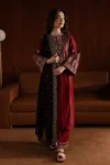 Lalazar Designer Dhank 3Pc unstitched embroidered suit – shirt, trouser, dupatta with heavy embroidery – Pakistani women’s luxury dress 2025