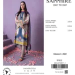Sapphire 3Pc Winter Collection unstitched viscose suit with digital printed shirt, digital printed dupatta, and dyed trouser – Pakistani designer wear 2025