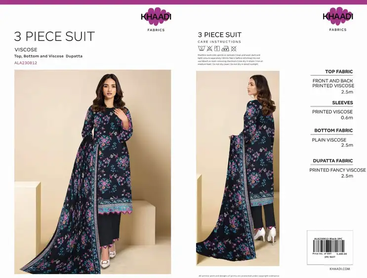 Khaadi 3Pc Winter Collection Premium Viscose Unstitched Suit Khaadi 3Pc winter collection unstitched viscose suit with printed shirt, sleeves, fancy dupatta, and plain trouser – Pakistani designer wear 2025
