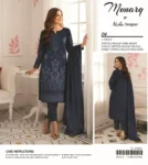 Munareq by Nisha Designer Vintex Peach 3Pc Unstitched Suit with embroidered shirt, fancy shawl, and dyed trouser – Pakistani winter fashion 2025