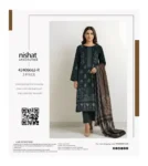 Nishat 3Pc Fancy Viscose Suit with embroidered shirt, chiffon dupatta, and viscose trouser – Pakistani winter wear 2025
