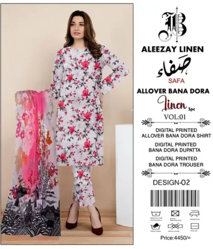 BONANZA Bana Dora 3-piece unstitched suit with digital printed shirt, printed trouser, linen dupatta – premium mid summer collection 2025 Pakistani designer wear
