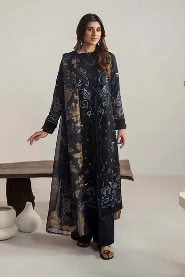 Neeshay Luxury Embroidered 3-Piece Airjet Dhanak Suit โ Winter Collection 2025 Neeshay Airjet Dhanak embroidered 3-piece unstitched winter suit with printed twill wool shawl and plain trouser, 2025 collection.
