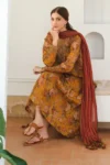 Baroque Khaddar Edition 3-piece embroidered and digital printed unstitched suit with shawl and trouser for winter 2025.