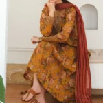 Baroque Khaddar Edition 3-piece embroidered and digital printed unstitched suit with shawl and trouser for winter 2025.