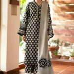 Baroque Dhanak unstitched 3-piece digital printed and embroidered suit with shawl and trouser from the 2025 winter collection.