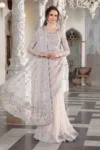 Maria B embroidered net saree with adda work, tassels, and silk petticoat – Exclusive Master Blaster edition 2025.